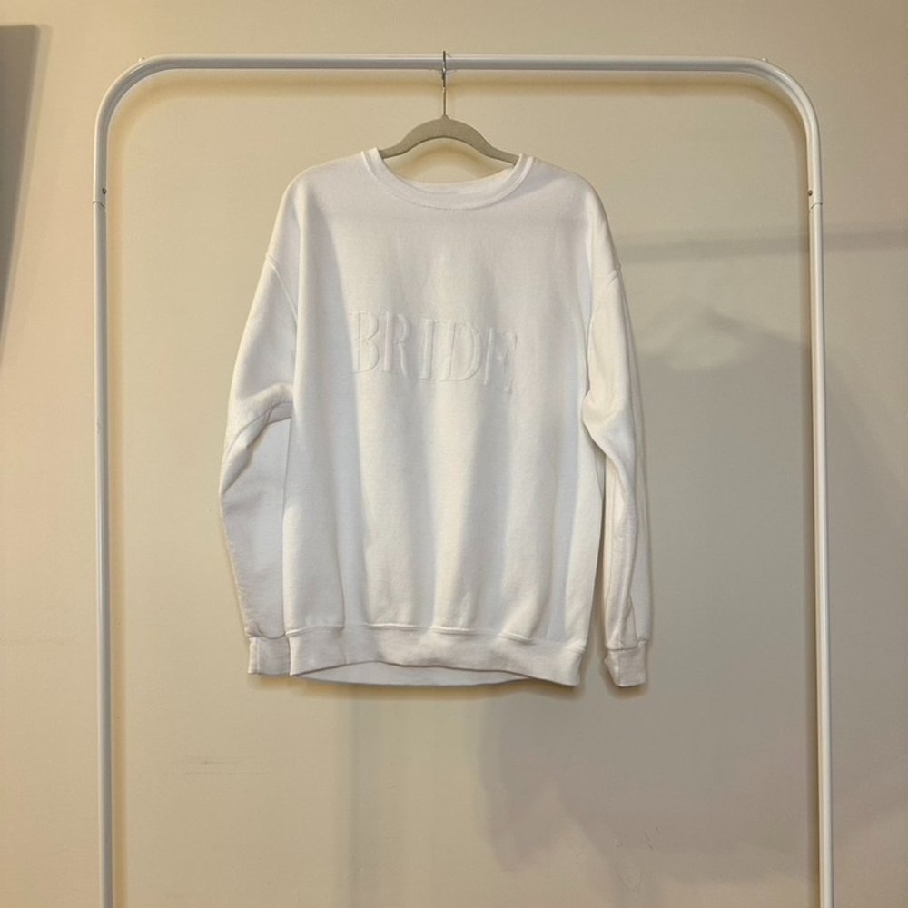 Bridal Crewneck - Etsy, L, White